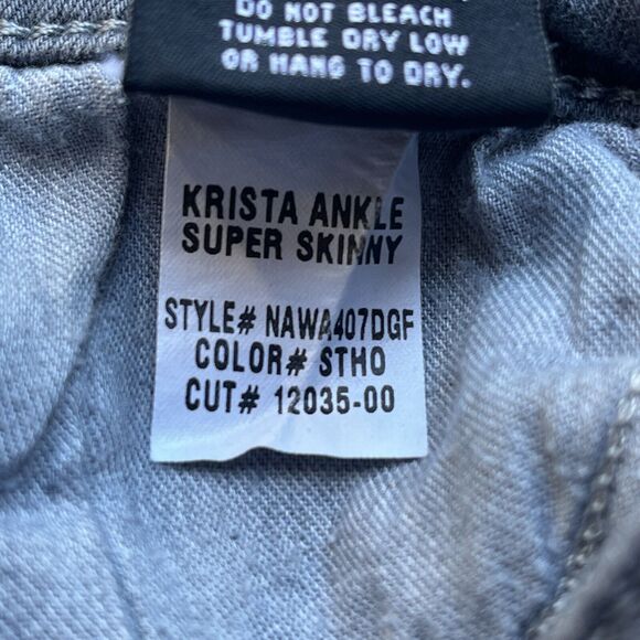 Hudson Krista Ankle Super Skinny Jeans W32 L27.5 Gray Denim Stretch Distressed - Picture 4 of 8